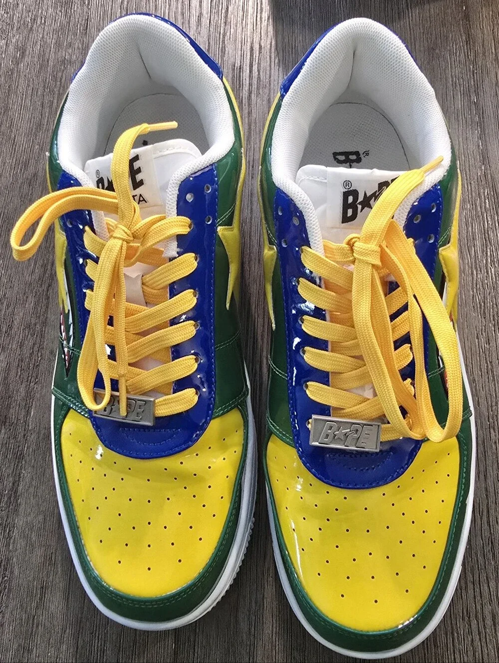 A Bathing Ape Color Block Athletic Shoes In Box *rare*